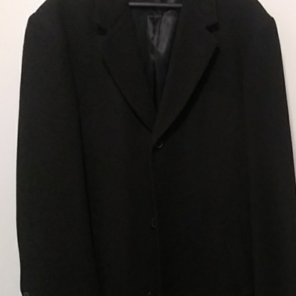 Men's black long trench coat